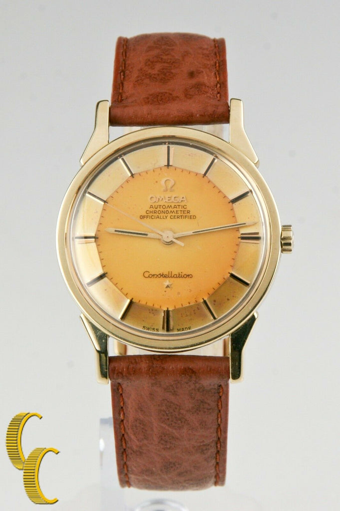 Omega Men's Pie-Pan Constellation Gold Cap Caliber 551 Automatic Watch Patina