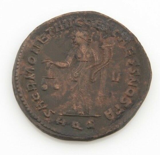 301 AD Roman Imperial AE Follis Coin CH-XF Diocletian Moneta Aquileia RIC-31a