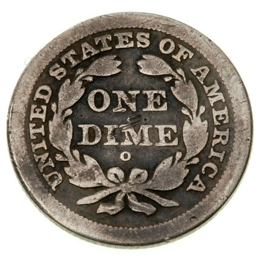 1841-O 10C Seated Dime in Very Good VG Condition, Most of "LIBERTY" Visible