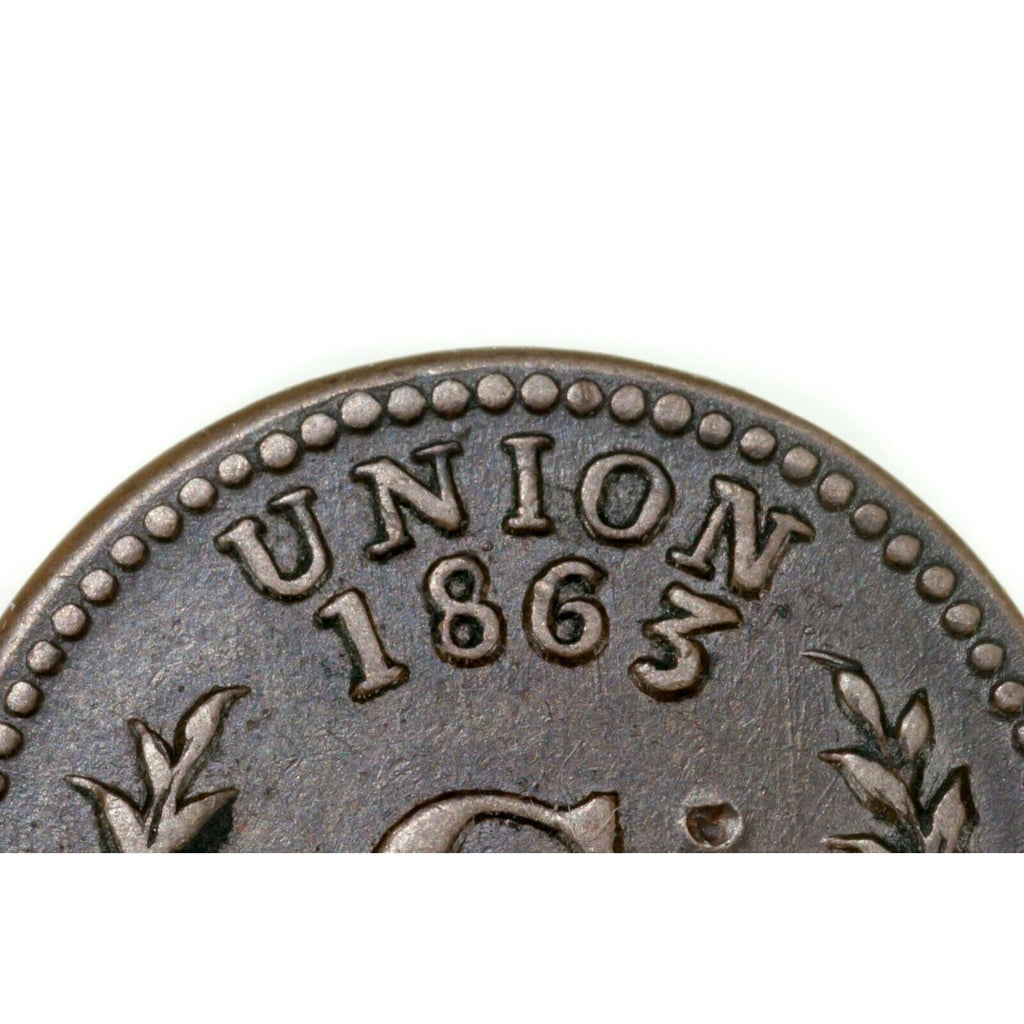 1863 Charnley Saloon Providence R.I. Civil War Token  VF Condition