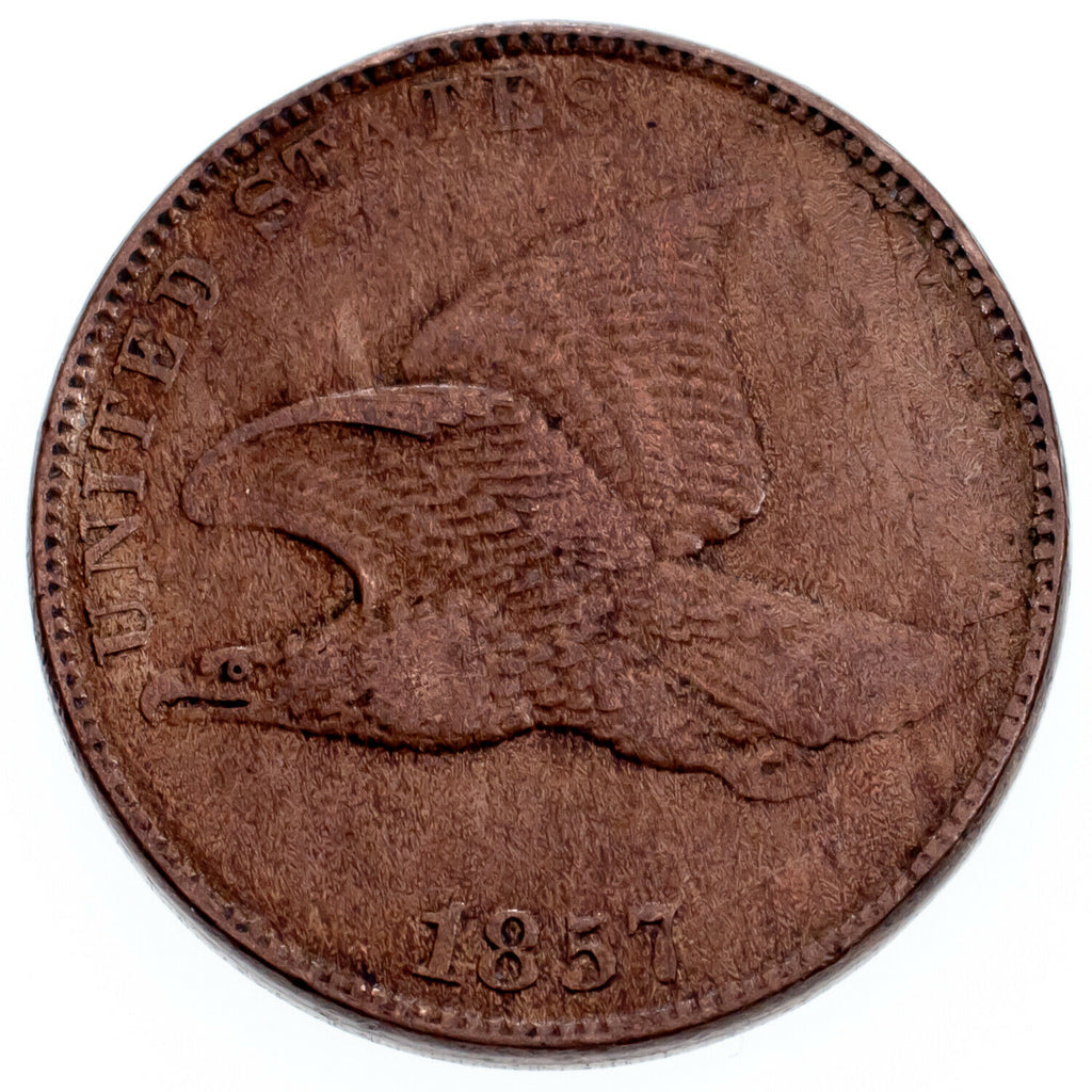 1857 Flying Eagle 1C VF Condition, XF in Wear, Ding on Reverse