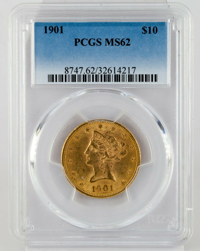 1901 $10 Gold Eagle Graded by PCGS as MS-62! Gorgeous Early US Gold
