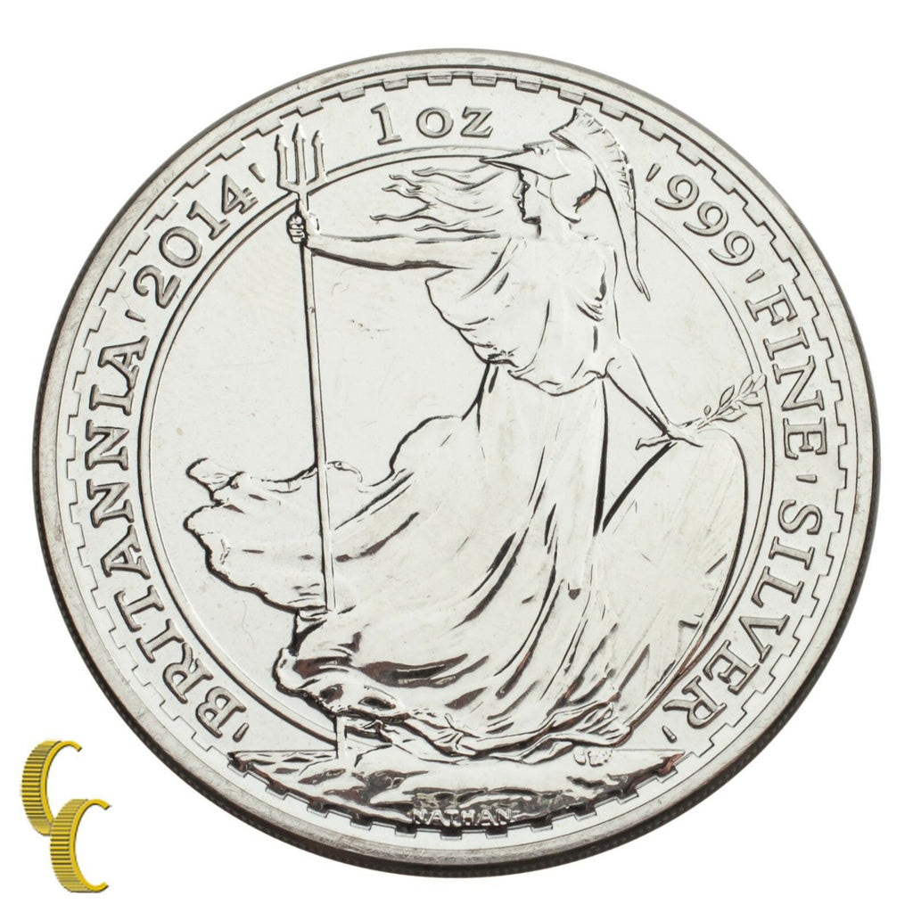 2014 Great Britain Britannia Silver 2 Pounds 1 oz (BU) Brilliant UNC Condition