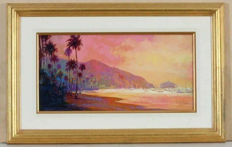 "Morning Haze Catalina" by Simon Bull Giclee on Canvas LE Oil Sketch on Verso