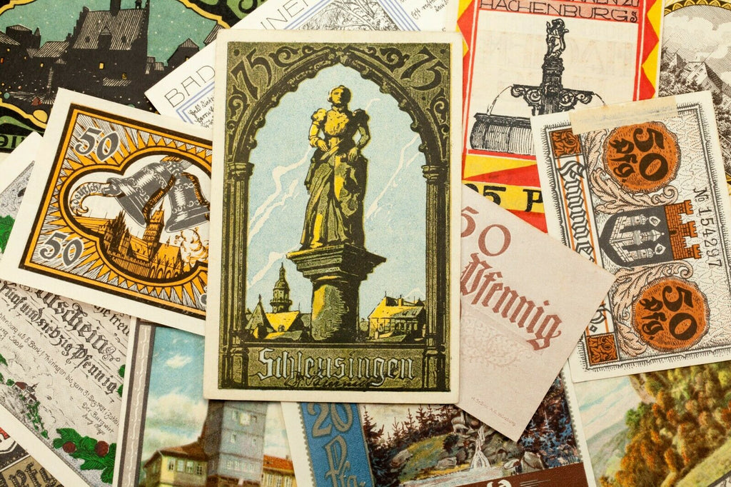 1920's Germany Notgeld Money 25pc City Views - Freiburg, Marienburg, Thuringen