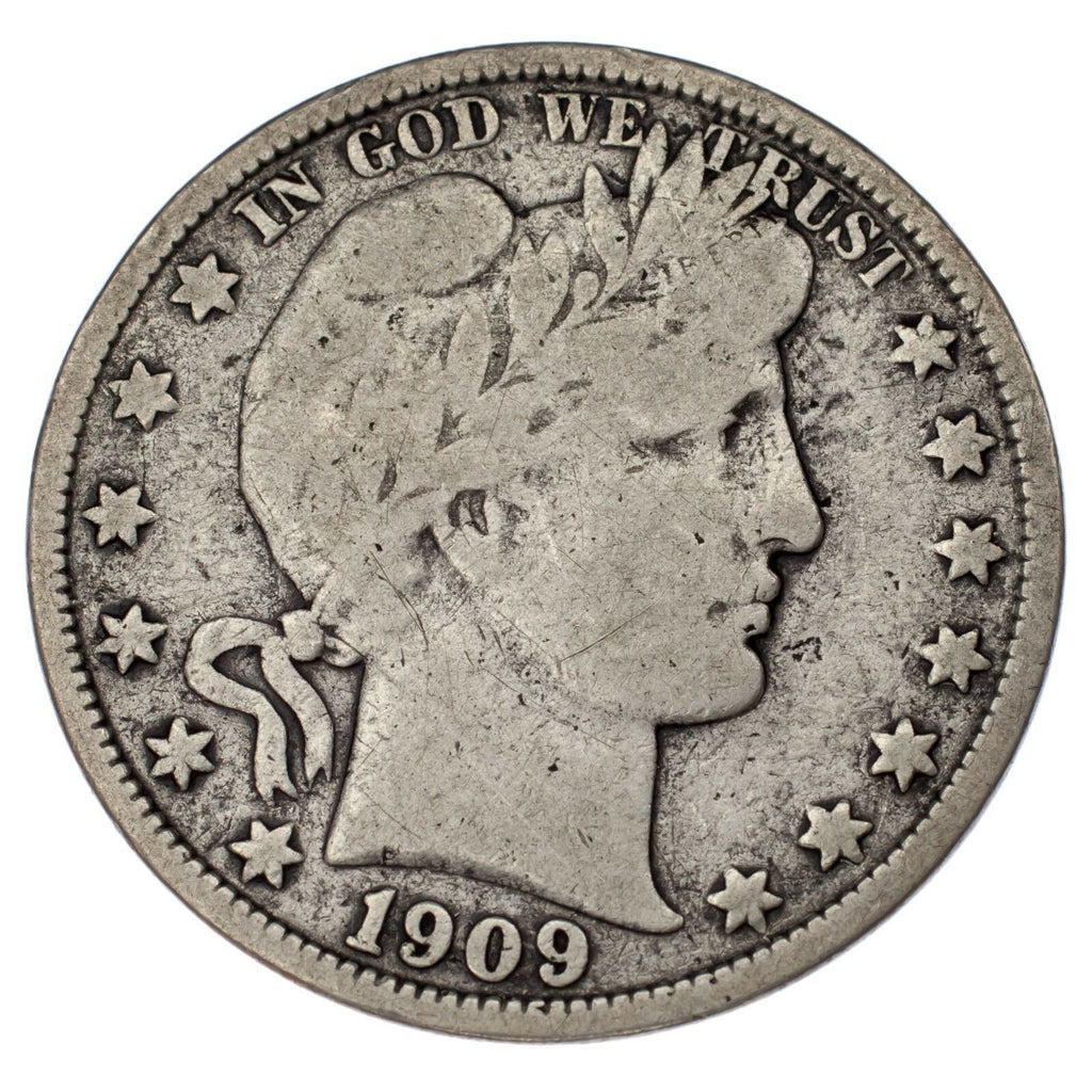 1909-O Barber 50C Half Dollar Fine Condition, Natural Color, Some Toning