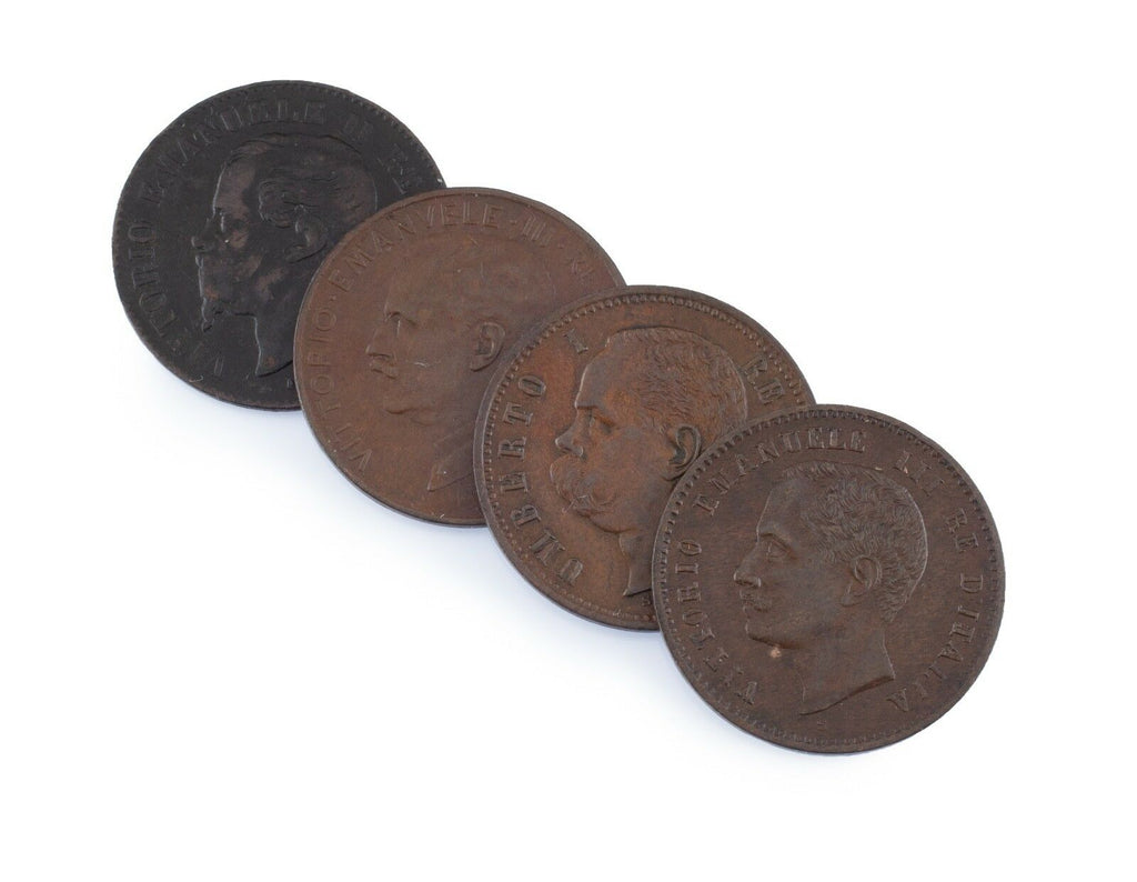 1867-1916 Italy 2 Centesimi Coin Lot of 4