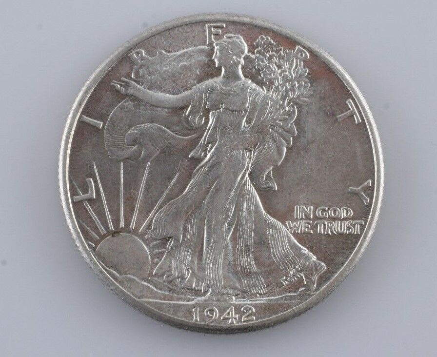 1942 Walking Liberty Silver Half Dollar 50c Gem (BU) Brilliant Uncirculated