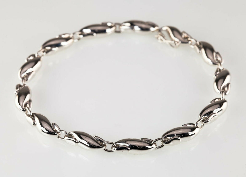Tiffany & Co. Sterling Silver Vintage Elsa Peretti Seahorse Link Bracelet 8"
