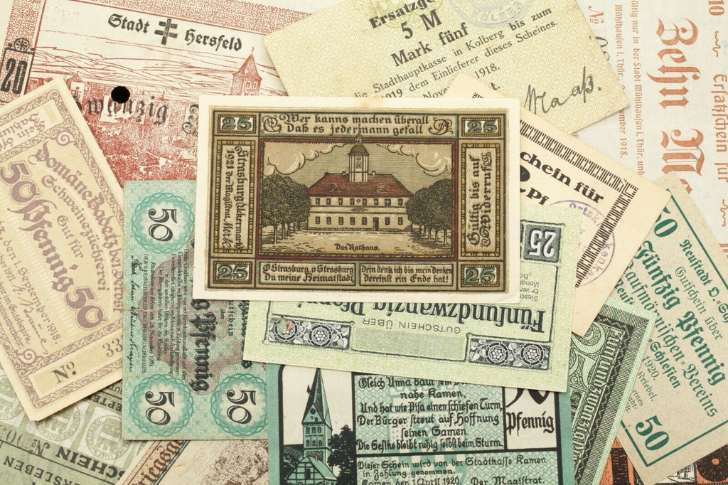 1920's Germany Notgeld Money 26pc - Ettal, Kamen, Neusalz, Strasburg