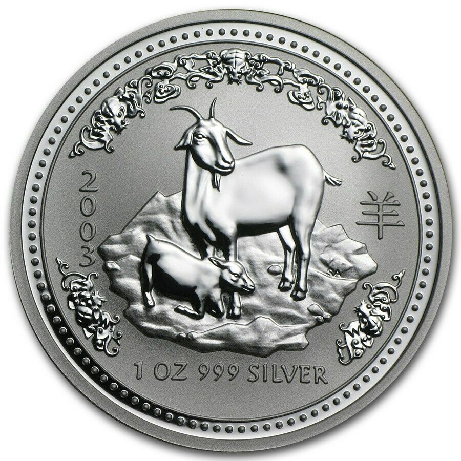 2003 Australia 1 oz Silver Year of the Goat BU (Series I) Silver Coin