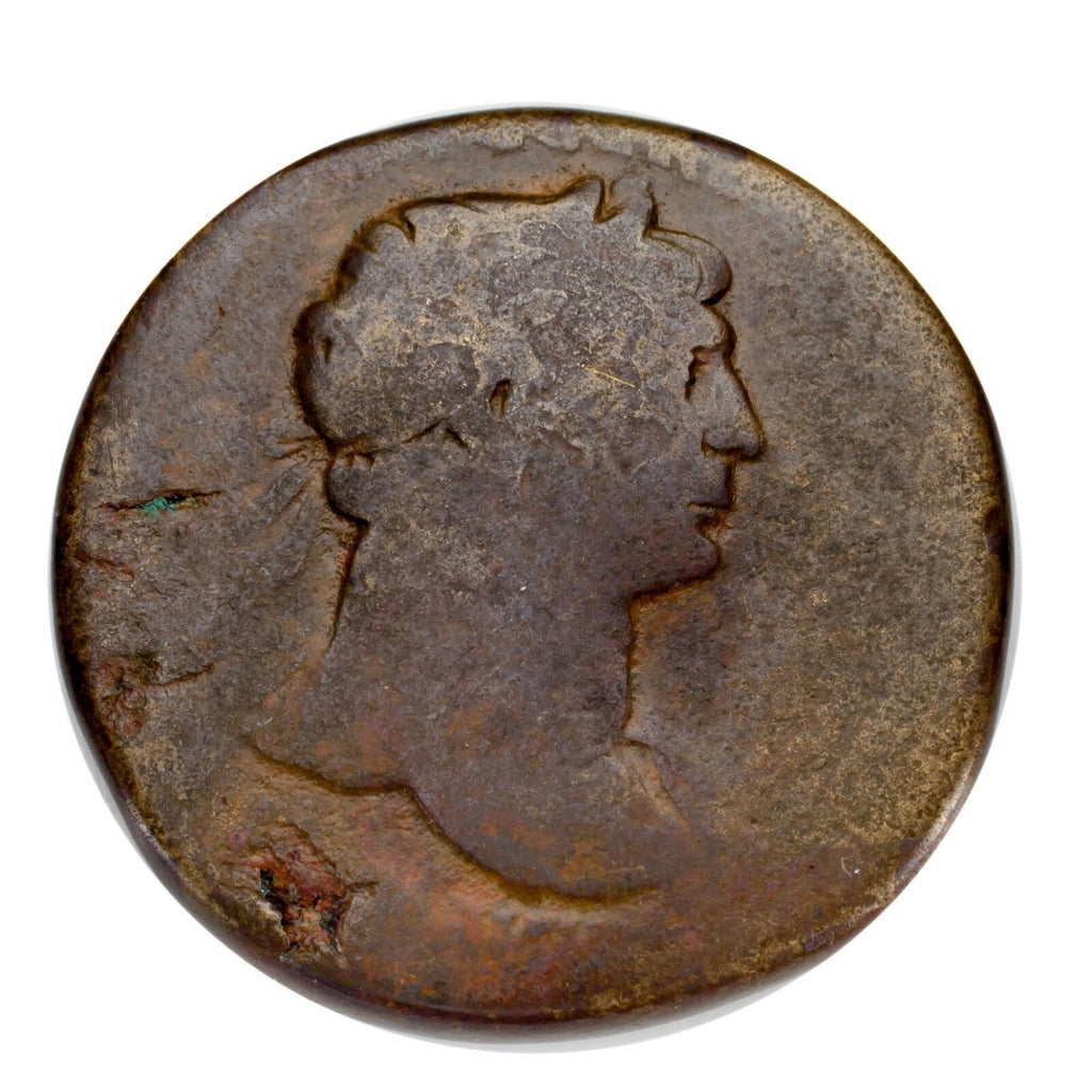 Trajan (98 - 117 AD) Brass Sestertius Dacian Standing on Reverse Good Condition