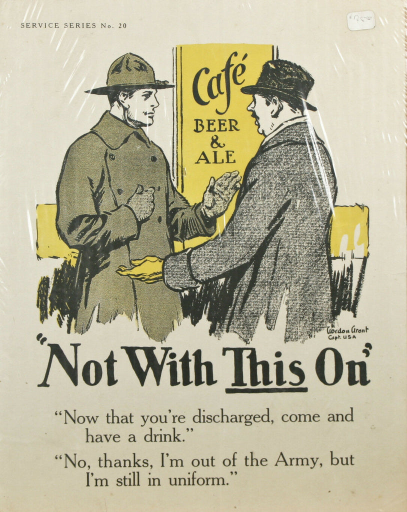 WWI Service Series No. 20 "Not With This On" By Gordon Grant Patriotic Poster