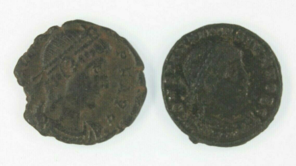Ancient Roman 2-Coin Lot // Emperor Constantine the Great & Emperor Valens