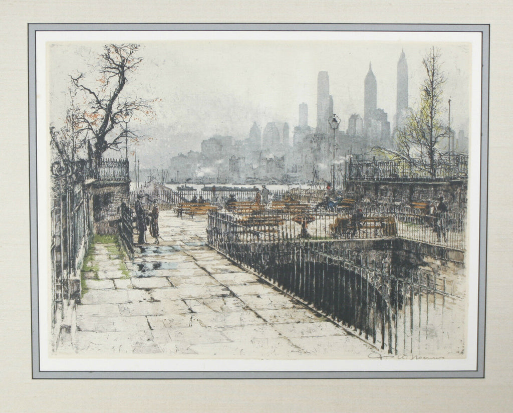 "Montague Terrace, New York" By Tanna Kasmir Hoernes Signed Etching/Aquatint
