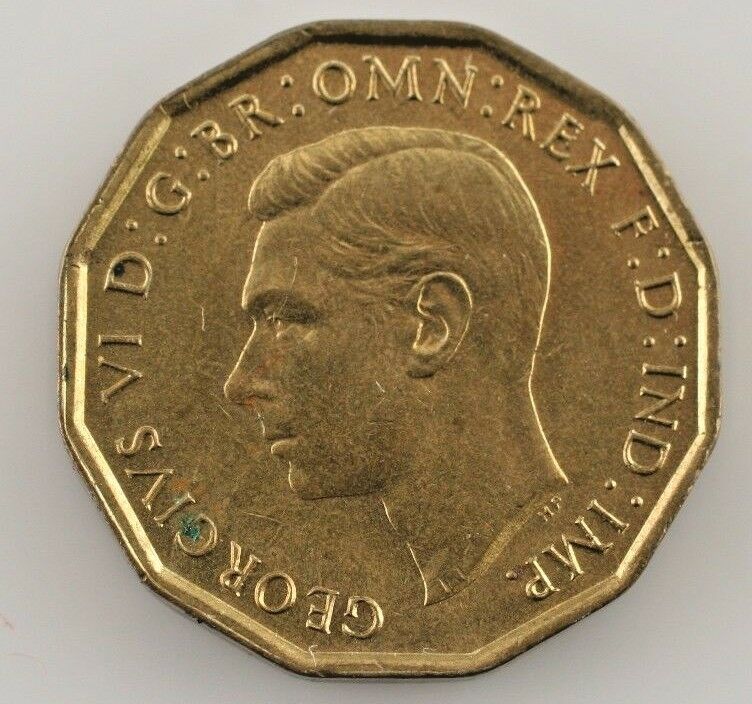 1945 Great Britain 3 Pence (UNC) Uncirculated Condition