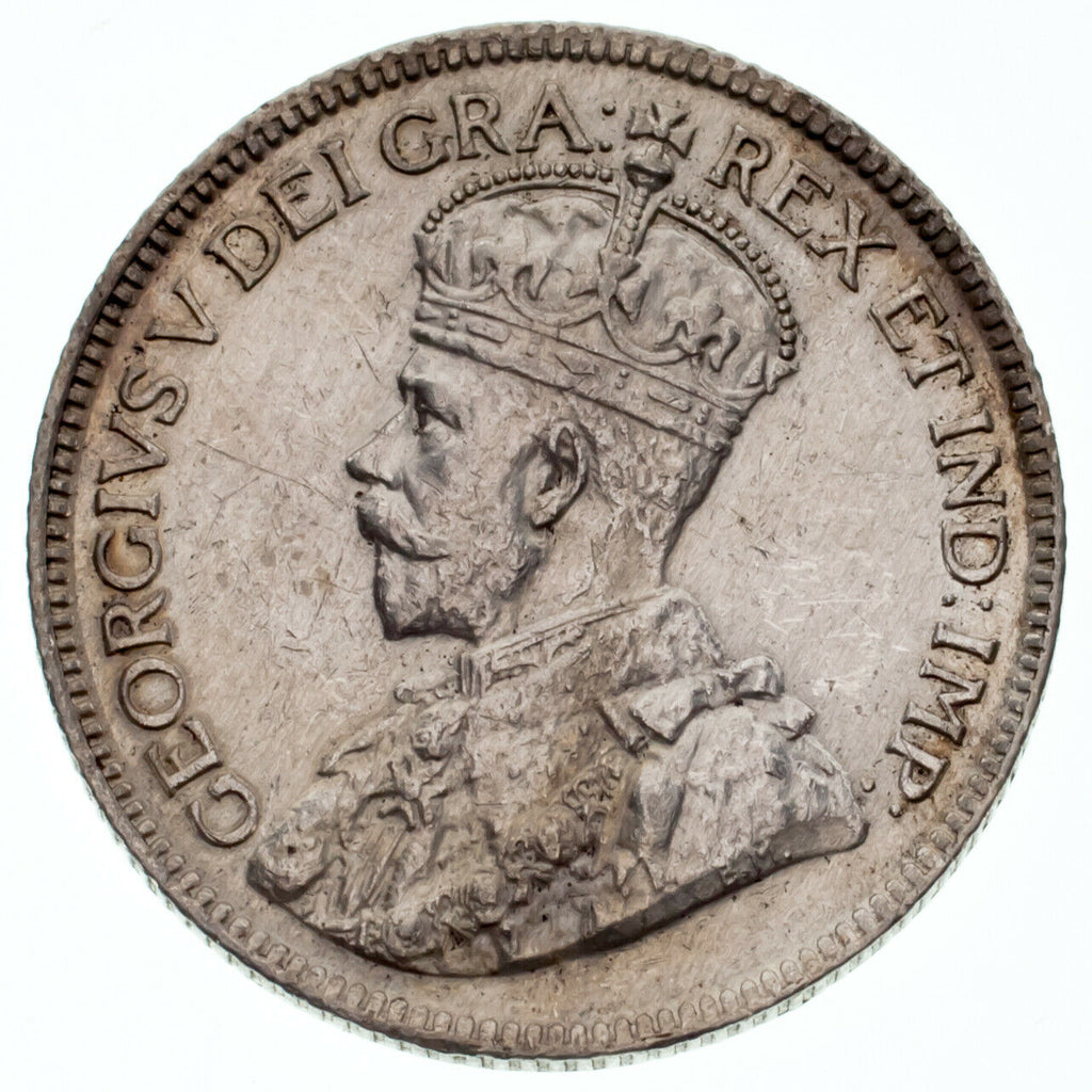 1919 Canada Newfoundland 25 Cents Coin (AU Condition) KM# 17