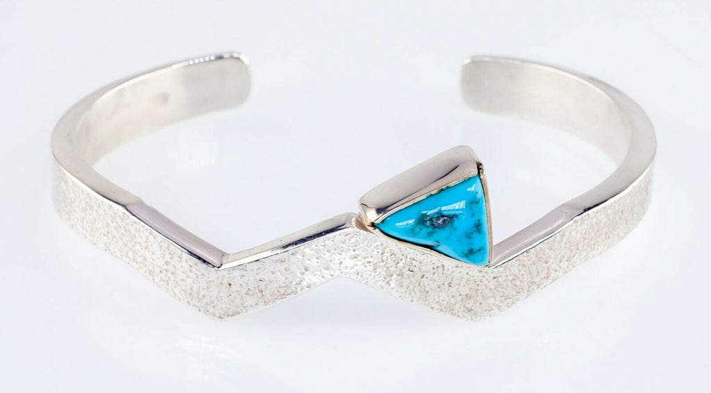 D.J. Navajo Triangle Turquoise Sterling Silver Cuff Bracelet Gorgeous!