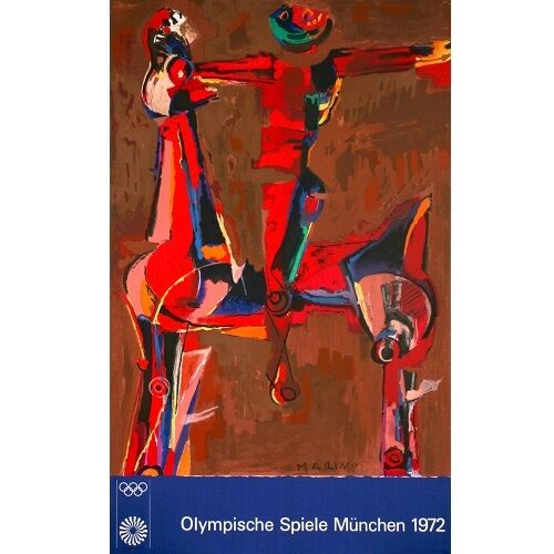 "Olympic 20" Color Lithograph by Marino Marini 40"x25"