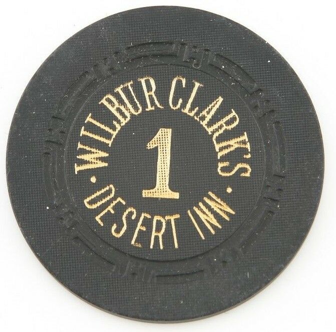 Wilbur Clark's Desert Inn Casino Roulette Chip Las Vegas Table 1 H Mold Black