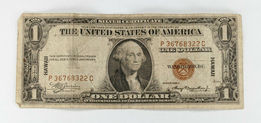 Series of 1935 A Hawaii $1 Silver Certificate in Very Good Condition FR 2300