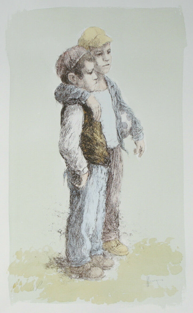 "Soccer Player" by William Weintraub Signed Artist's Proof AP Hand Colored Litho