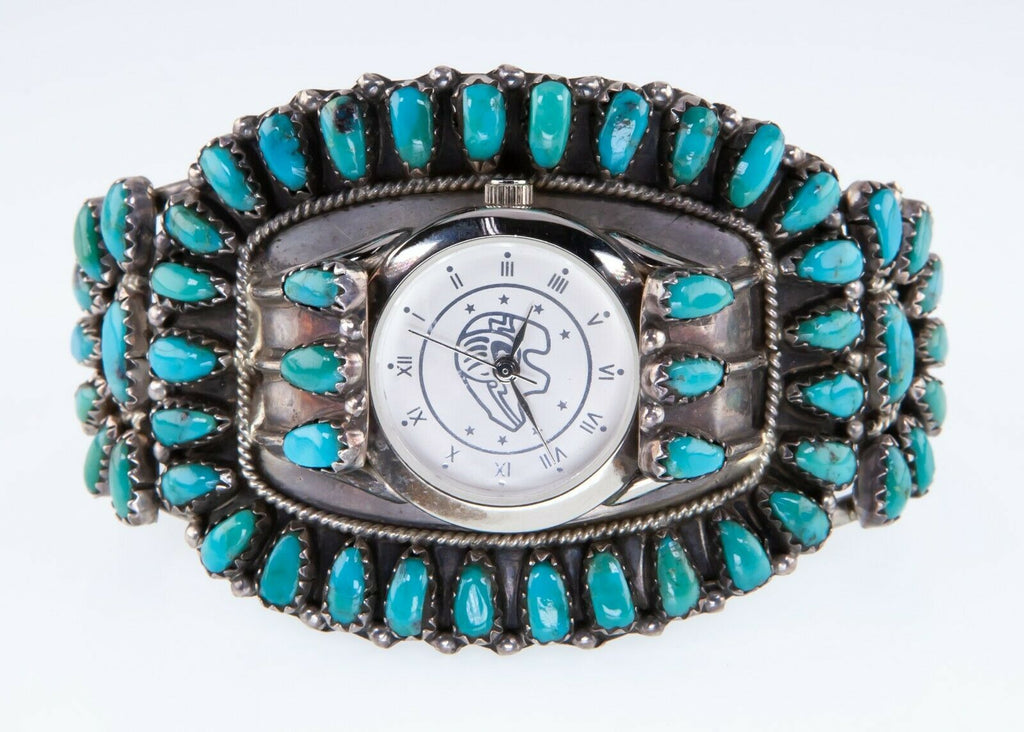 Navajo Womens Needlepoint Cuff Watch by Gerald Mitchell