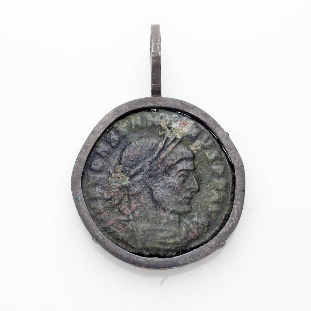 Ancient Coin In Silver Bezel Pendant