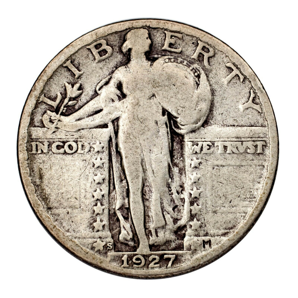 1927-S Silver Standing Liberty Quarter 25C (Very Good, VG Condition)