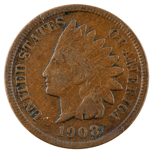 1908-S Indian Cent 1C Fine Condition Great Indian Head Penny!