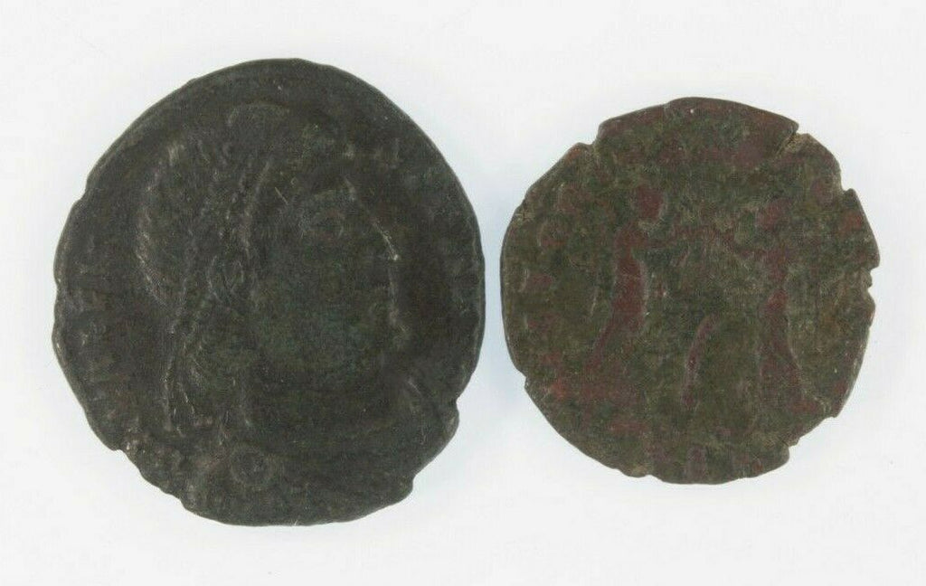 Roman Empire 2-coin Set // Constantius II Victories // Valens dragging Captive