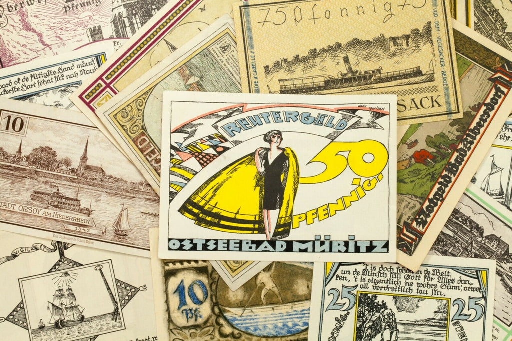 1920's Germany Notgeld (Emergency Money) 21pc - Glucksburg, Rostock, Vegesack