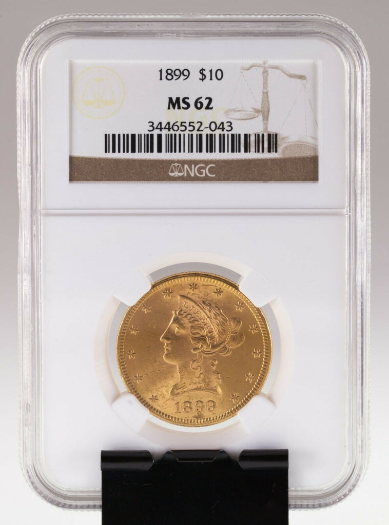 1899 $10 Gold Liberty Head Eagle Graded by NGC as MS-62