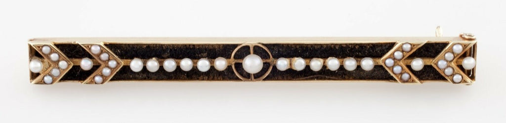 Vintage 14K Yellow Gold Pin/Brooch/Tie Bar with Pearls