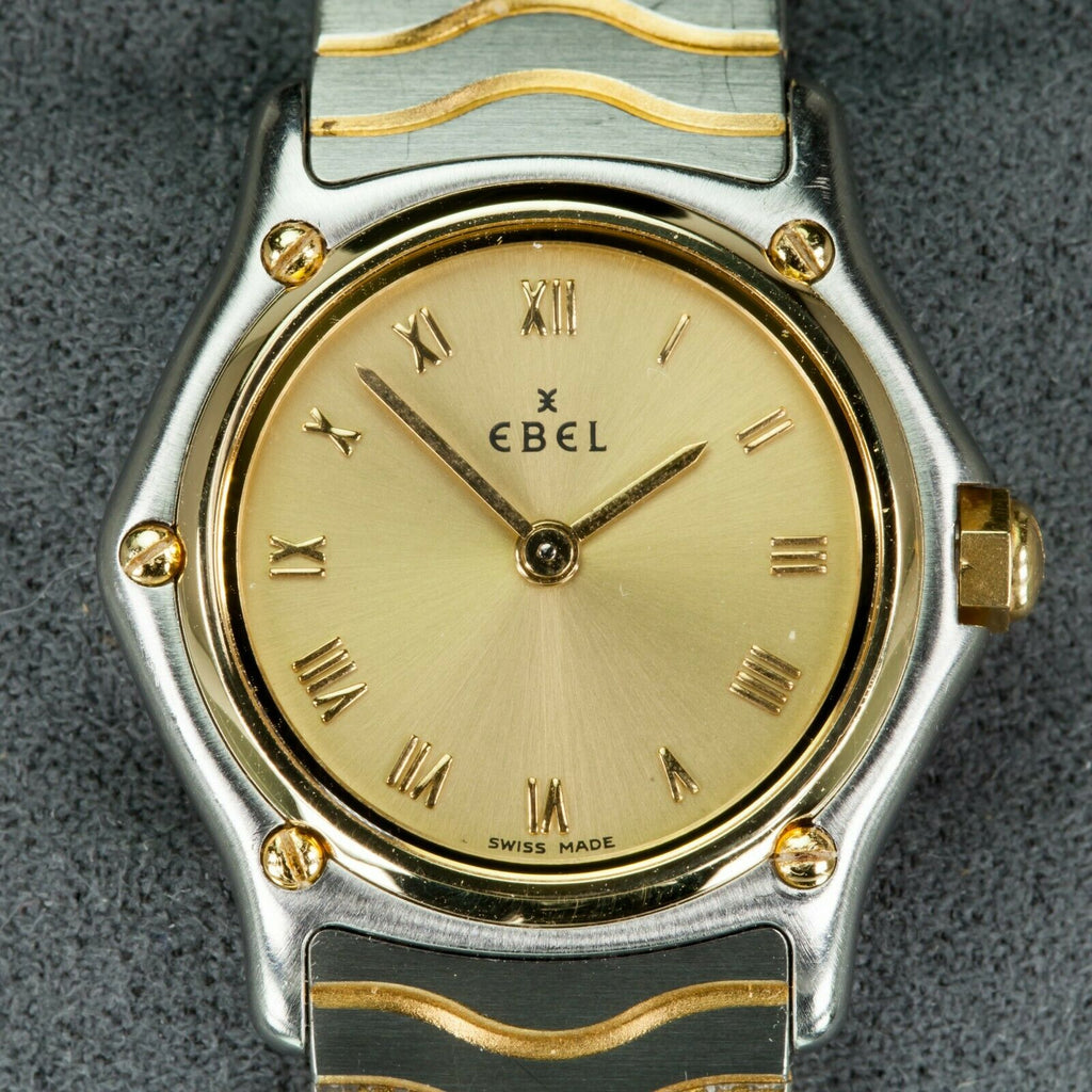 Ebel Women's Wave Two-Tone Stainless Steel Quartz Watch w/ Gold Dial 18208008