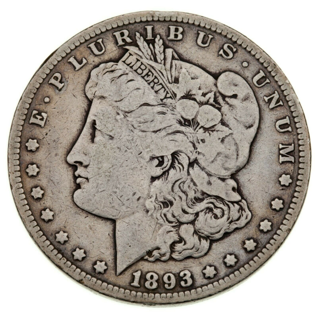 1893-CC $1 Silver Morgan Dollar in Very Good Condition, Full Strong Rims