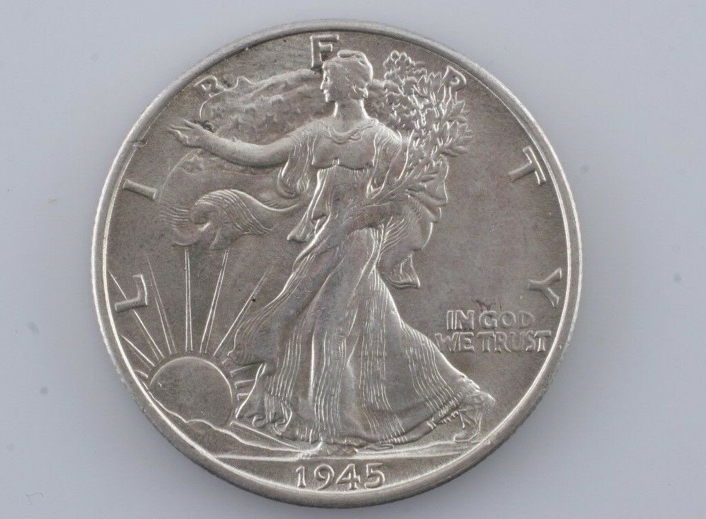 1945-S Walking Liberty Silver Half Dollar 50c (BU) Brilliant Uncirculated