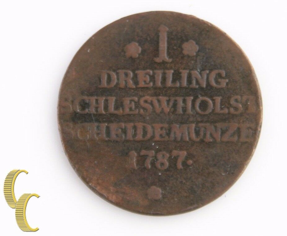 1787 German States, Schleswig-Holstein Dreiling (Fine+) Christian VII KM-116