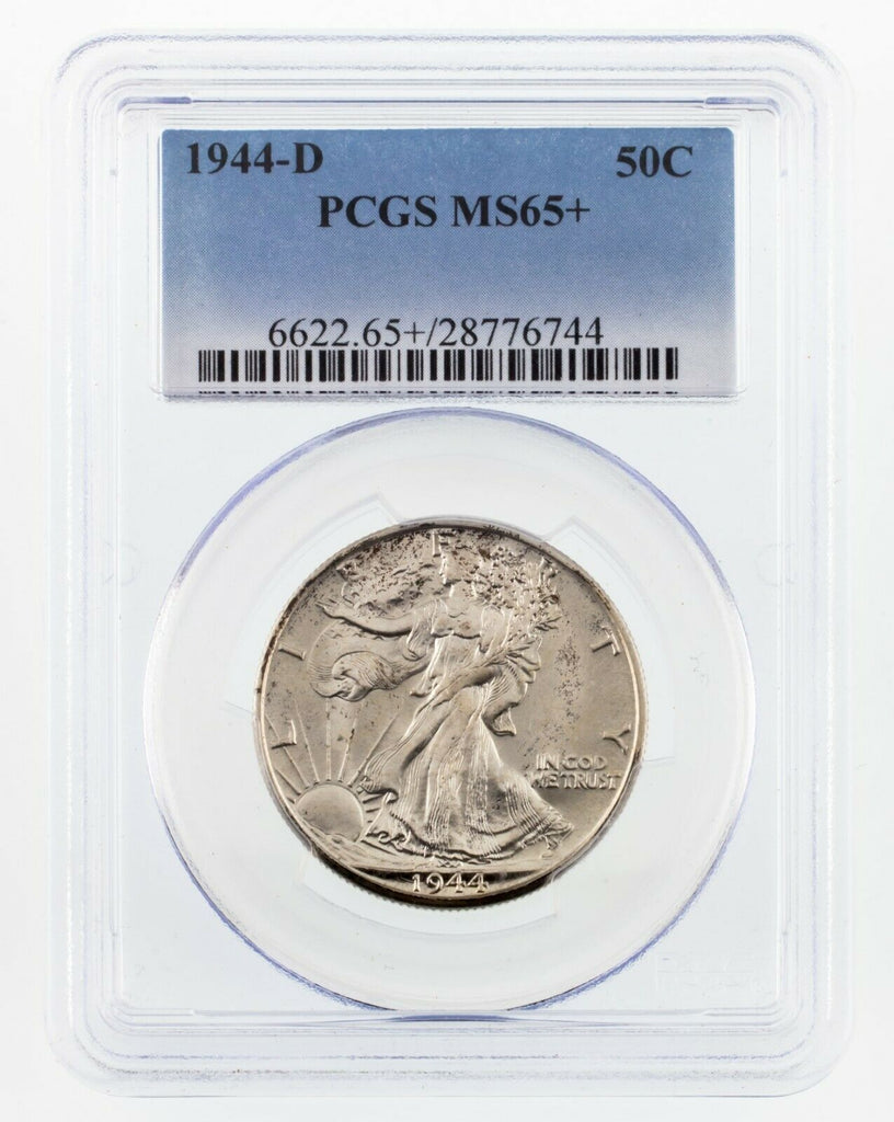 1944-D 50C Walking Liberty Half Dollar Graded by PCGS as MS65+