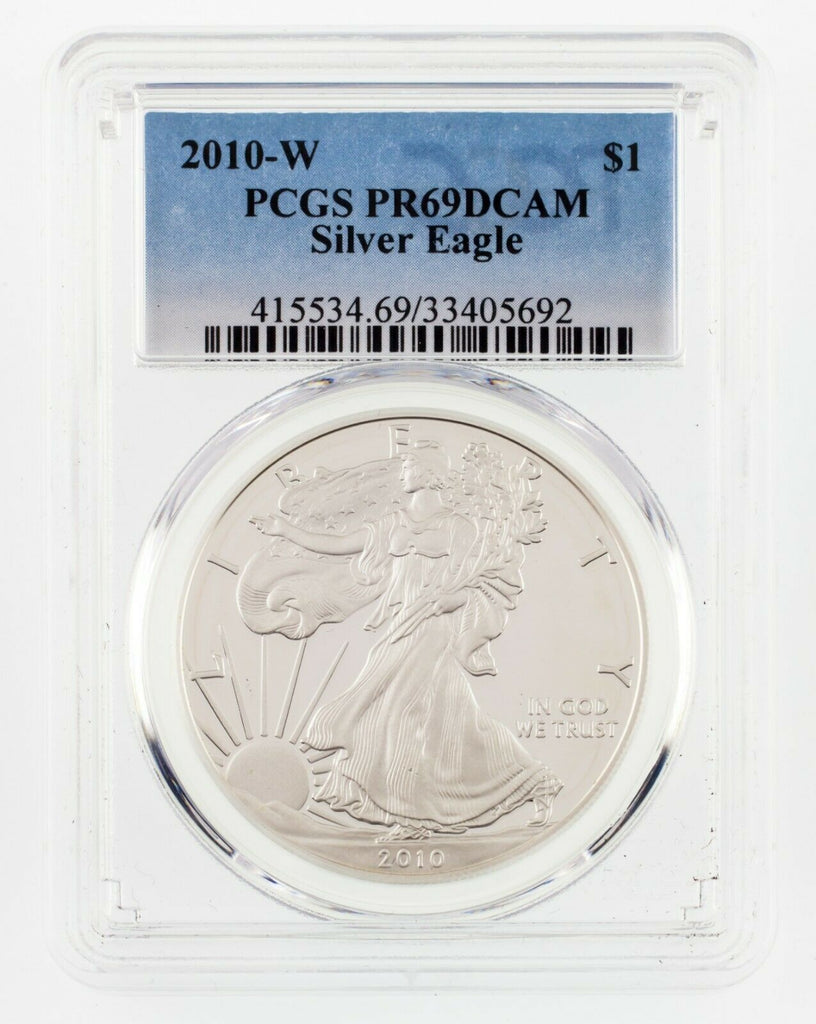 2010-W $1 Silver American Eagle Graded by PCGS as PR69DCAM