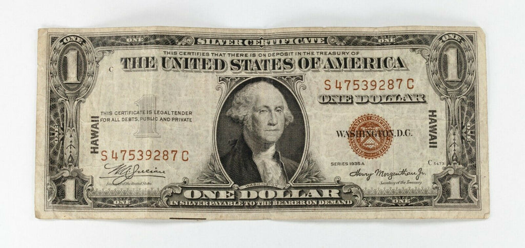 Series of 1935 A Hawaii $1 Silver Certificate in Very Good Condition FR 2300