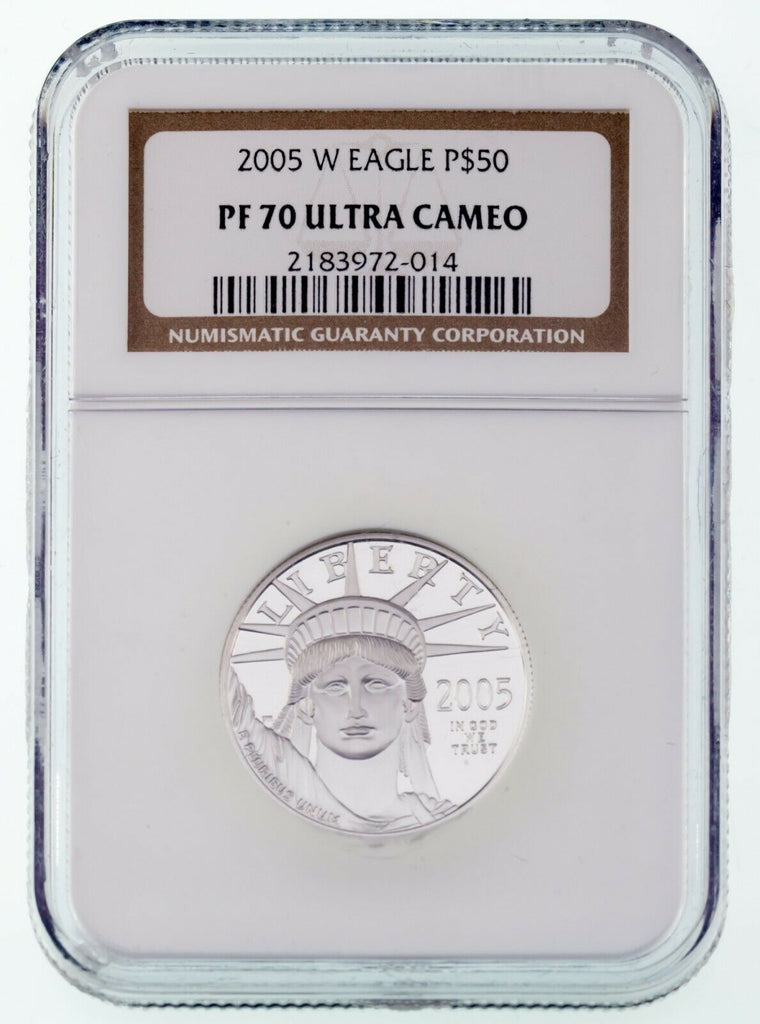 2005-W $25 .9995 Platinum Statue of Liberty 1/2 Oz. Bullion Coin NGC PF70 UCam