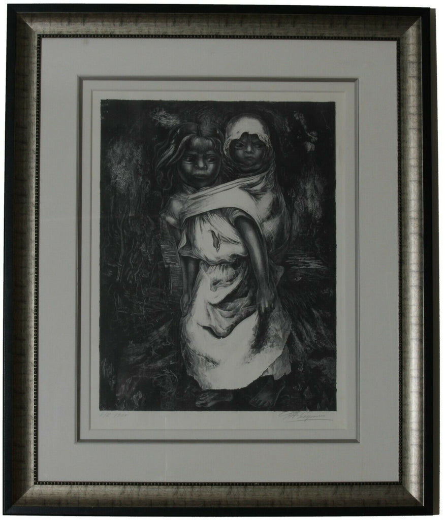 "Madre Nina" by David Alfaro Siqueiros Lithograph on Paper Signed and Framed