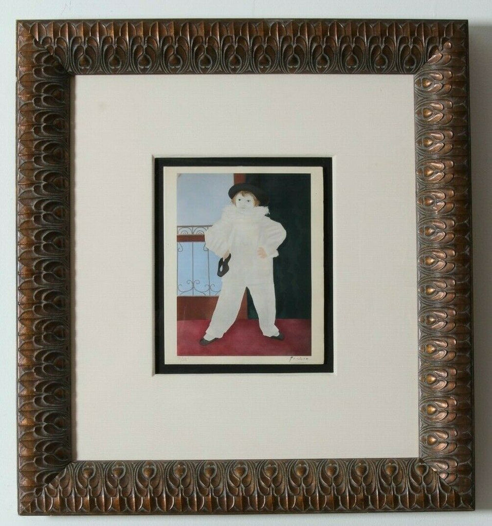 "Boy with a Mask" Pochoir by Pablo Picasso (After) LE 90/275 Framed w/ CoA