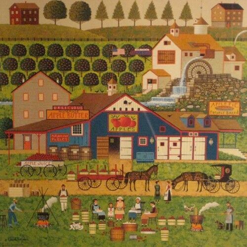 "Apple Butter Makers" by Charles Wysocki, Offset Lithograph on Paper, 130/1000
