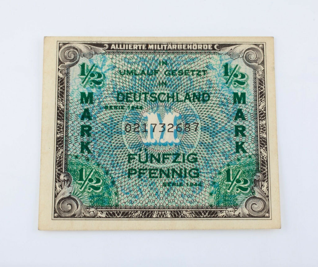 1944 Germany Allied Occupation 1/2 Mark Currency (XF)