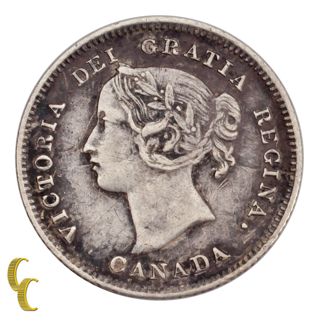 1901 Canada 5 Cent Silver Coin (VF) Very Fine Condition