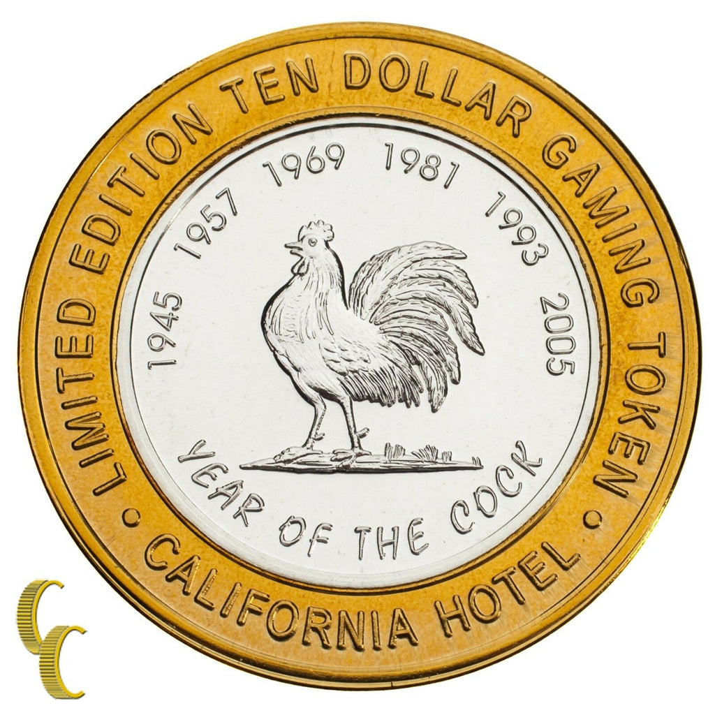 Sam Boyd's Las Vegas NV $10 Gaming Token Year of the Rooster 999 Fine Silver
