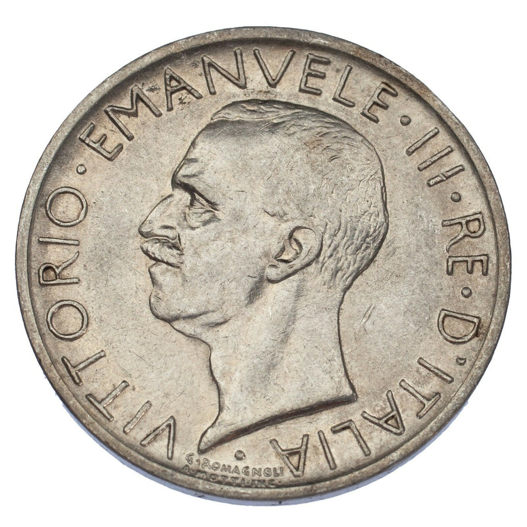 1927-R Italy Silver 5 Lire in AU Condition KM #67.2