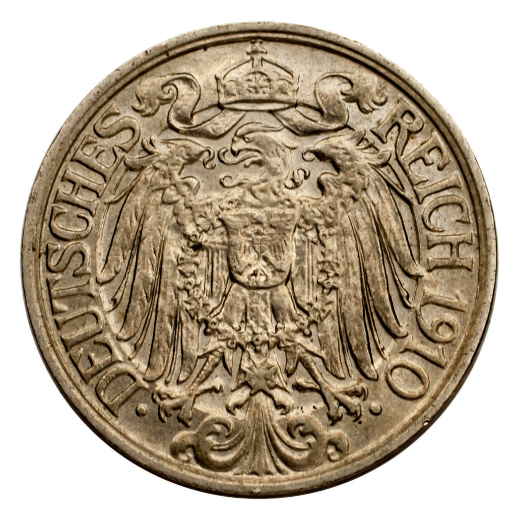 1910-A German 25 Pfennig Brilliant Uncirculated Condition KM #18